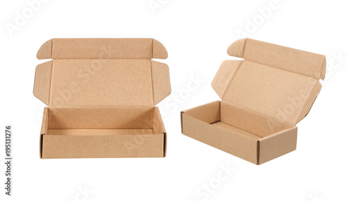 Cardboard box isolated on white