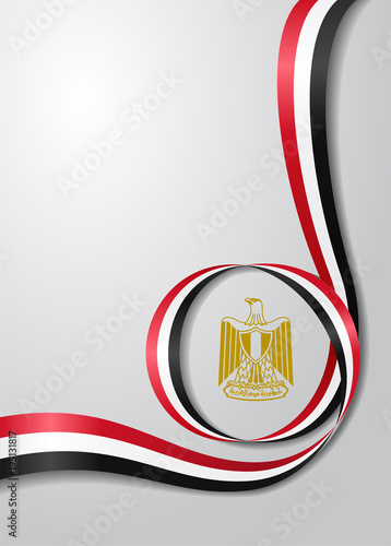 Egyptian flag wavy background. Vector illustration.