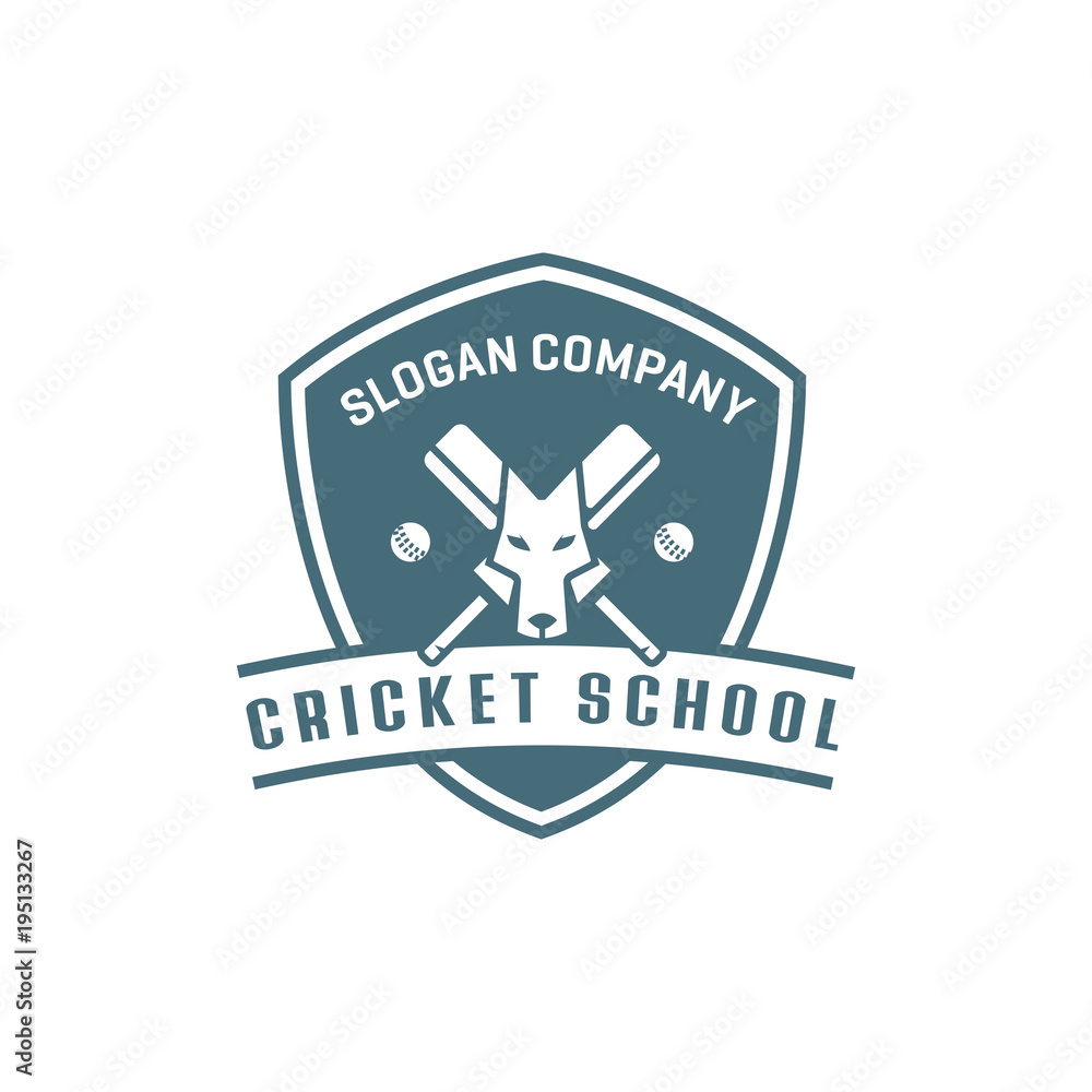 cricket creative logo mascot vintage design vector