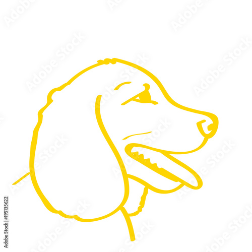 Handgezeichneter Hund in gelb