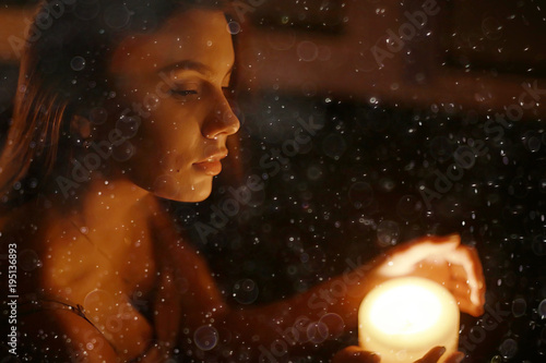 Girl candles divination romantic magic