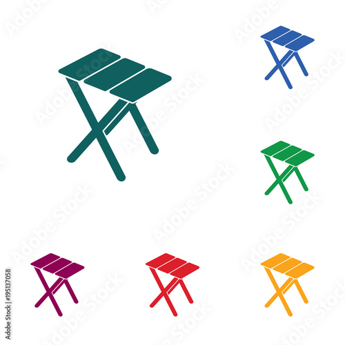 Camping stool icon