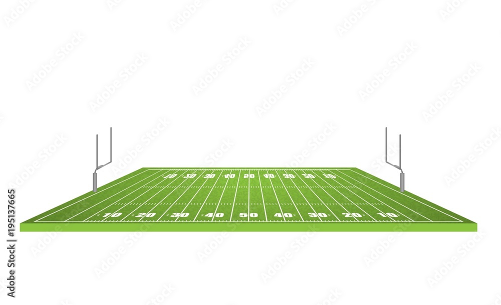American football field, vector illustration