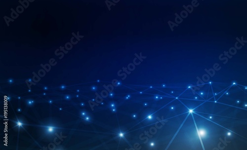 Blue light network background. Vector illustration.