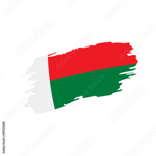 Madagascar flag, vector illustration
