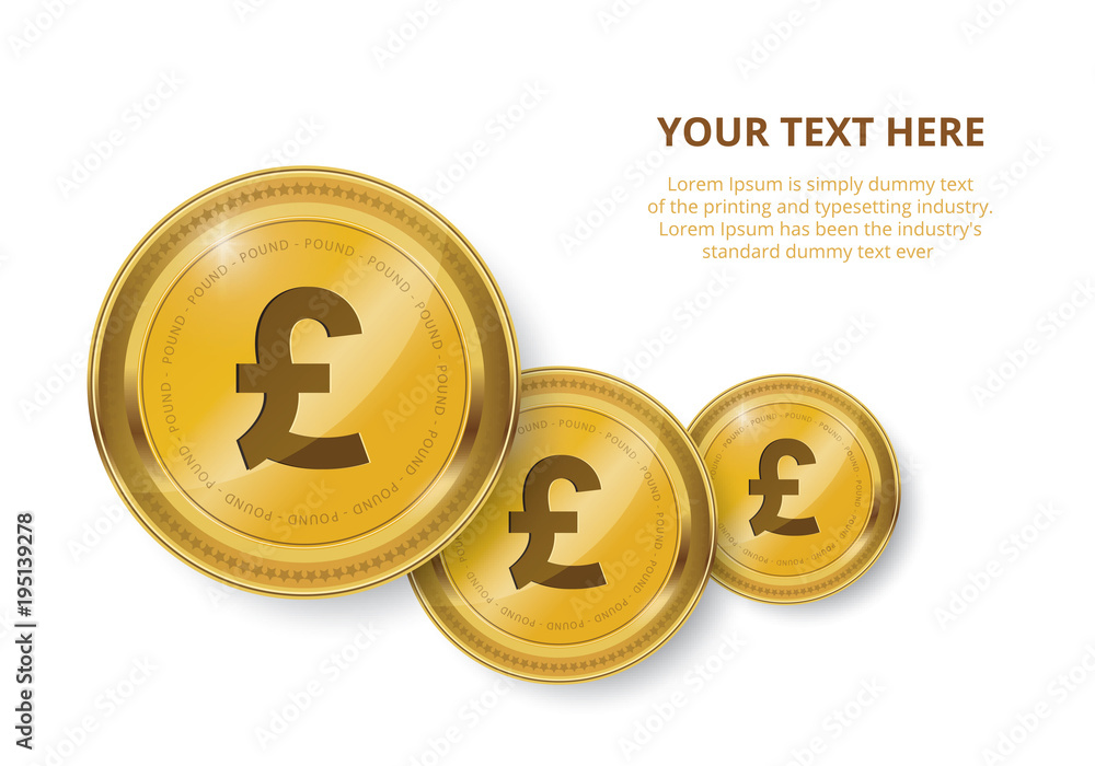 Gold coin with Pound sign Gold coin with Pound sign