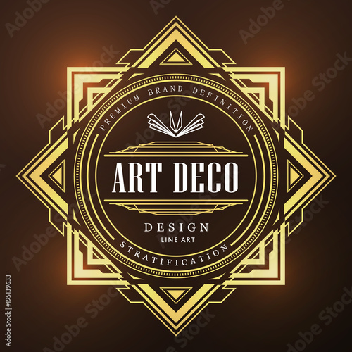 Art deco vintage badge logo retro design vector illustration
