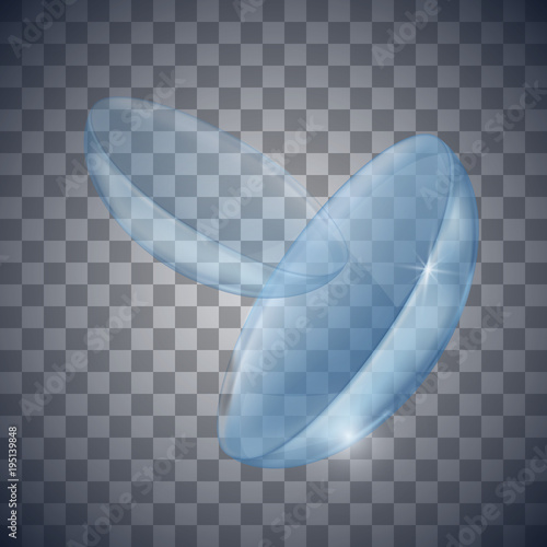 Isolated realistic eye contacts lenses on the transparent backgr