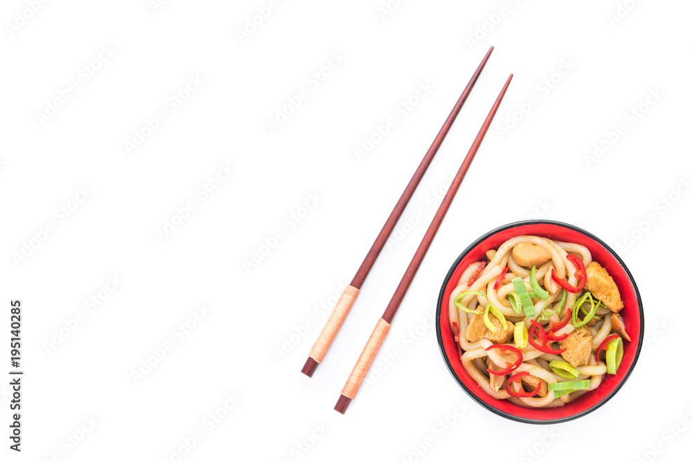 Udon japanese noodles with red chilli Udon japanese noodles with red chilli