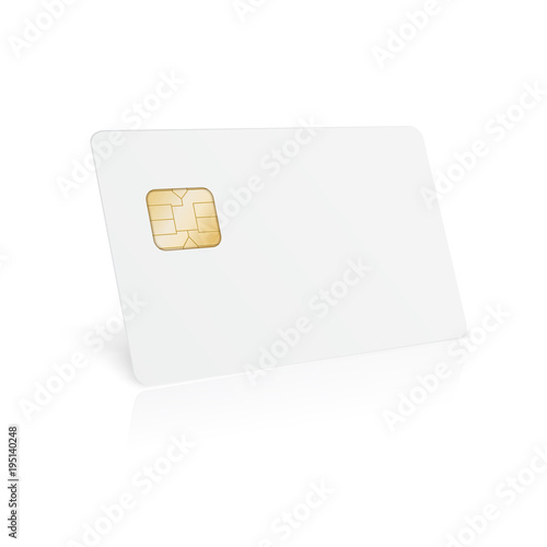 White   realistic bank card  blank.  Vector Mock up  for your de