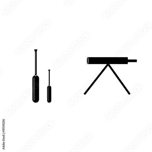 icon Instruments And Tools with optical, look, concept, lens and instrument photo