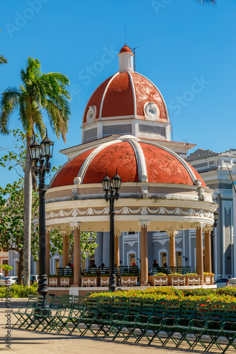 Cienfuegos Jose Marti central park with palms and historical buildings, Cienfuegos Province, Cuba photo