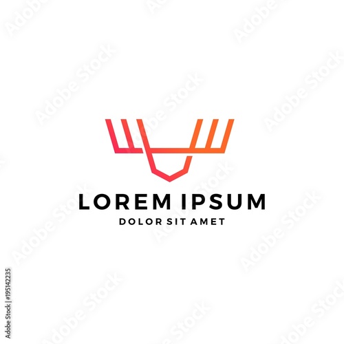 moose triangle antler logo abstract geometric vector icon download