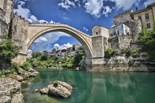 reconstructed Old Bridge of Mostar in Bosnia Herzegovina © vladislav333222