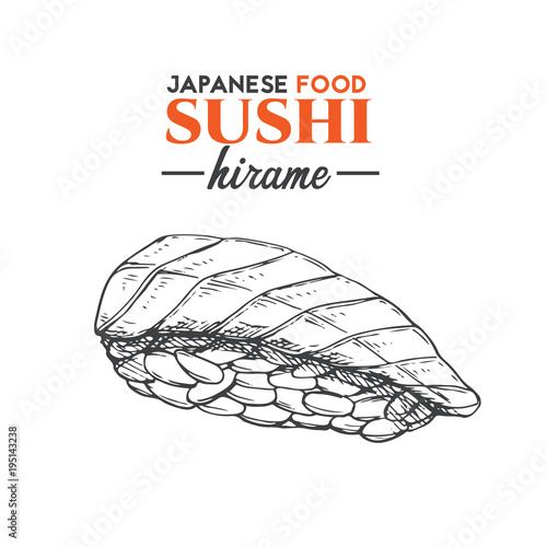 Hirame sushi.