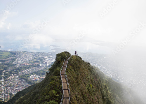 Tablou pe pânză Stairway to heaven on Oahu, Hawaii.
