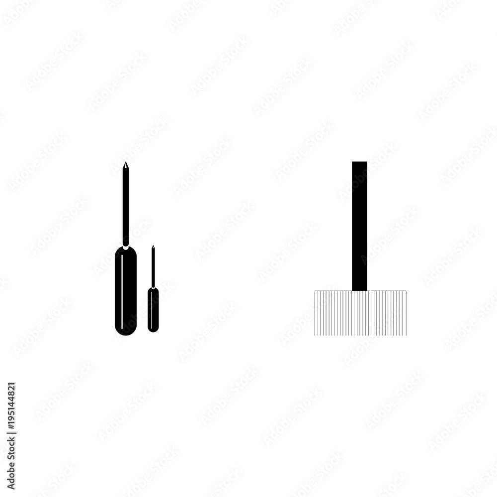 Obraz premium icon Instruments And Tools with settings tools, building, screwdriver, sing and flat