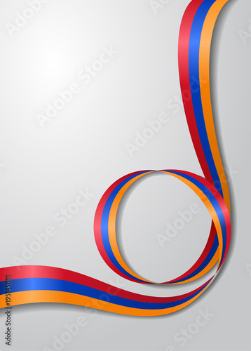 Armenian flag wavy background. Vector illustration.