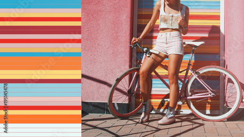 Hipster with bicycle