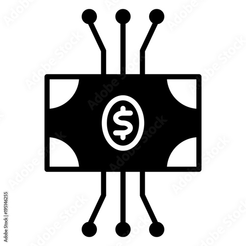 Cryptocurrency Banknote Icon. Vector Simple Minimal 96x96 Pictogram photo