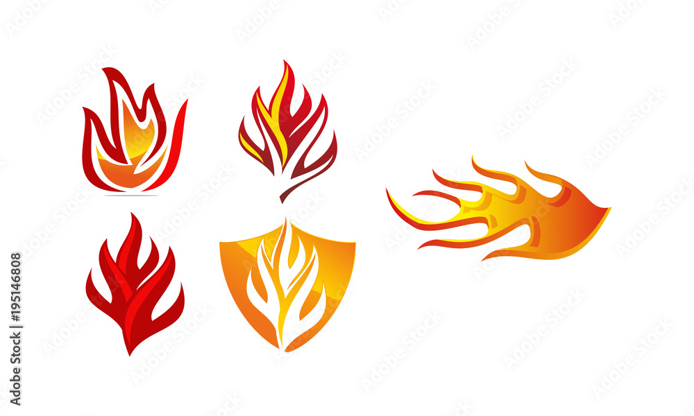 Fire Vector Template Set Fire Vector Template Set