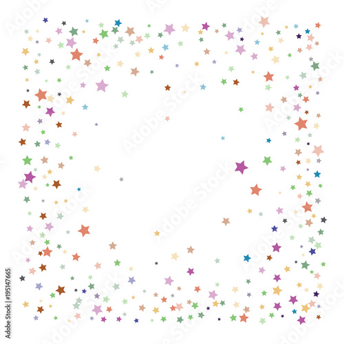 Glitter Vector Falling Stars Pattern. Carnival Festival Confetti Celebration Border. Christmas  New Year  Birthday  Music Firework. Modern Gift Voucher Glitter Vector Falling Stars Pattern.