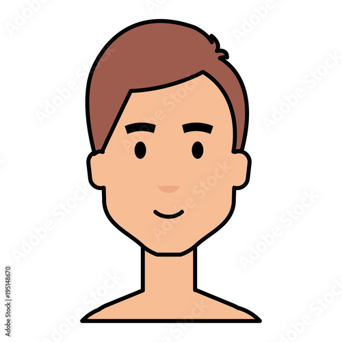 young man shirtless avatar character vector illustration design