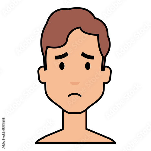 young man shirtless avatar character vector illustration design