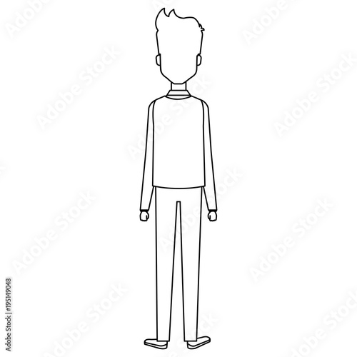 young man model avatar character vector illustration design