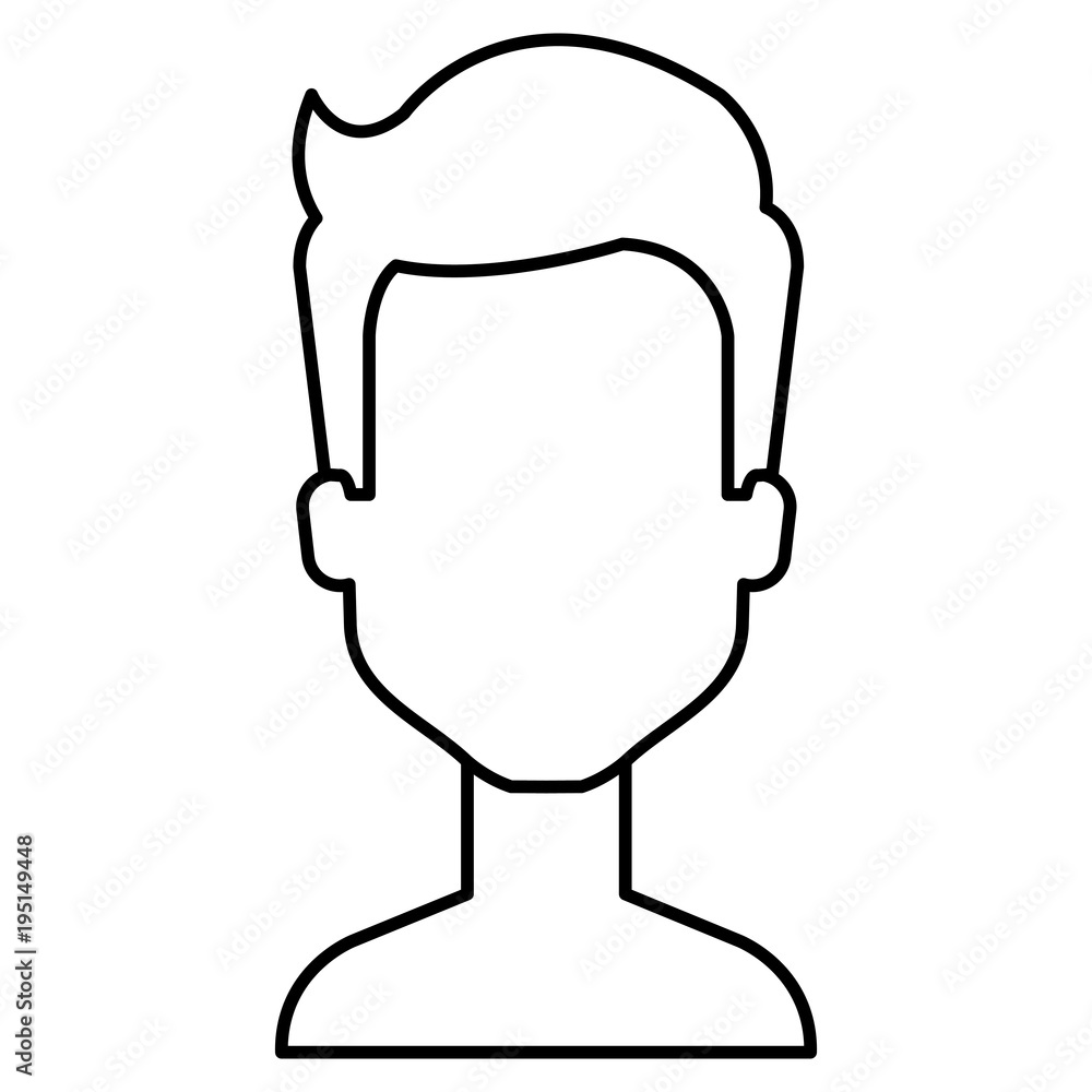 Obraz premium young man shirtless avatar character vector illustration design