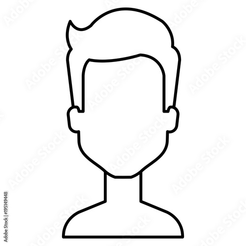 young man shirtless avatar character vector illustration design