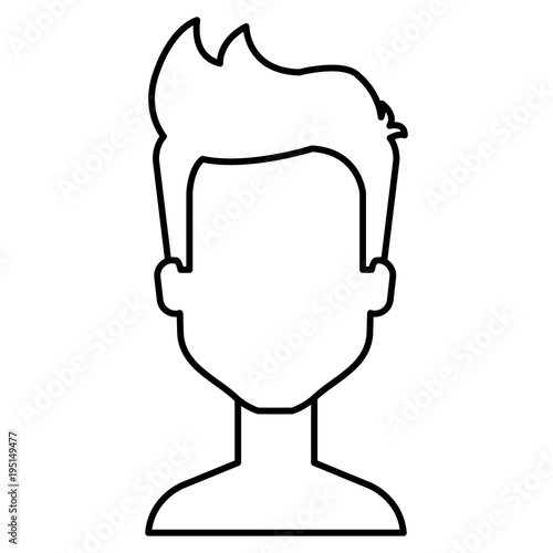 young man shirtless avatar character vector illustration design
