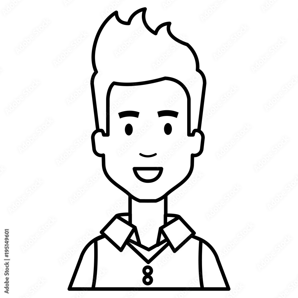 young man model avatar character vector illustration design