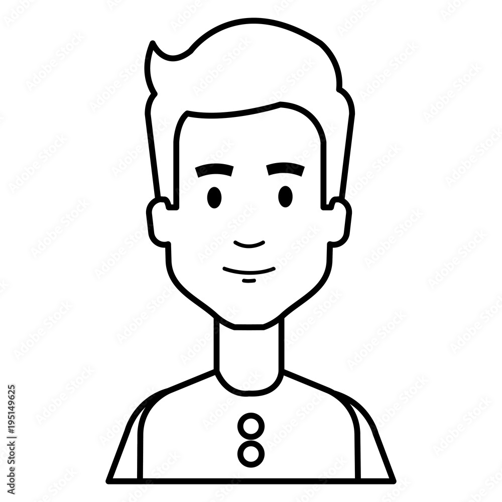 young man model avatar character vector illustration design