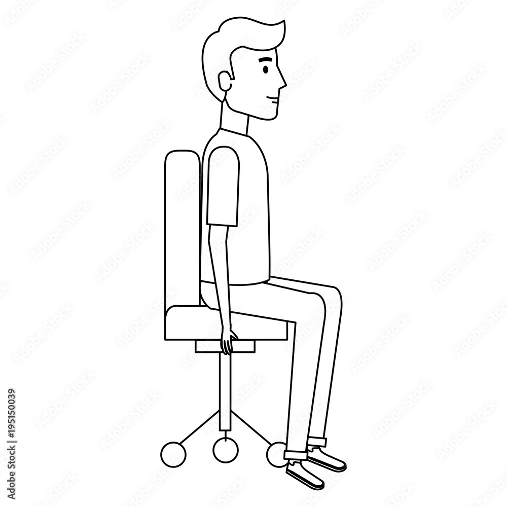 businessman posing on office chair vector illustration design businessman posing on office chair vector illustration design