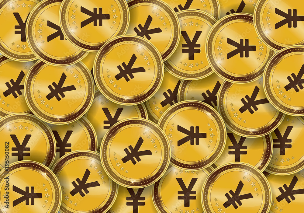 Yen Currency Gold coin Stack. Financial growth concept with golden coin yen. Yen Currency Gold coin Stack. Financial growth concept with golden coin yen.