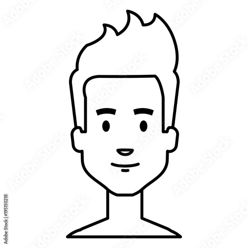 young man shirtless avatar character vector illustration design