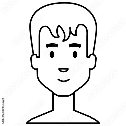 young man shirtless avatar character vector illustration design