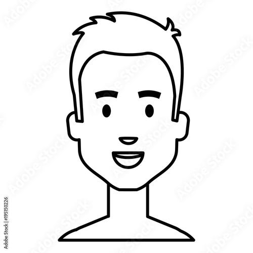 young man shirtless avatar character vector illustration design