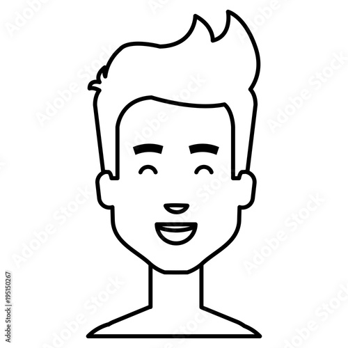 young man shirtless avatar character vector illustration design
