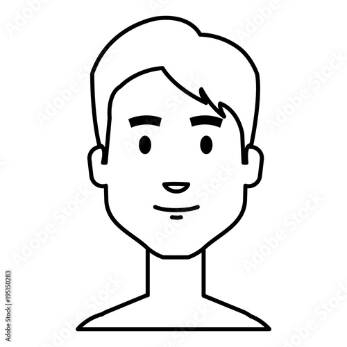 young man shirtless avatar character vector illustration design