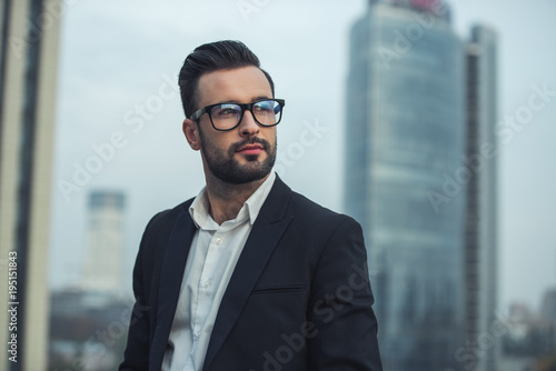 Handsome businessman outdoors