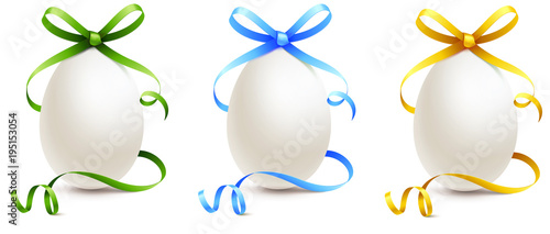 Ostereier Set mit Schleife, geschwungen - Vorlage 