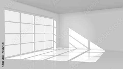 Empty Light White Room with Light