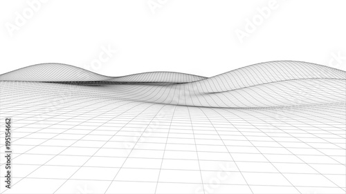 Abstract vector wire frame landscape background