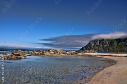 The beauty of the untouched seashore  Norway