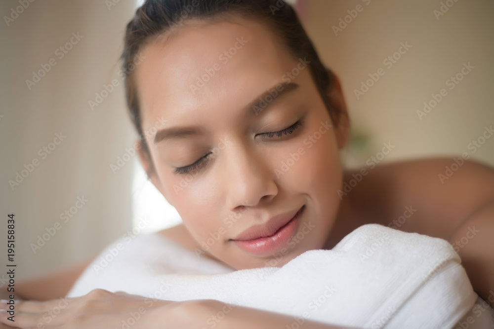 Beautiful young woman in spa salon massage, relax and healthy. Beautiful young woman in spa salon massage, relax and healthy.