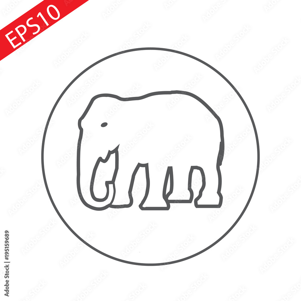 Stylized elephant icon. EPS10 Stylized elephant icon. EPS10