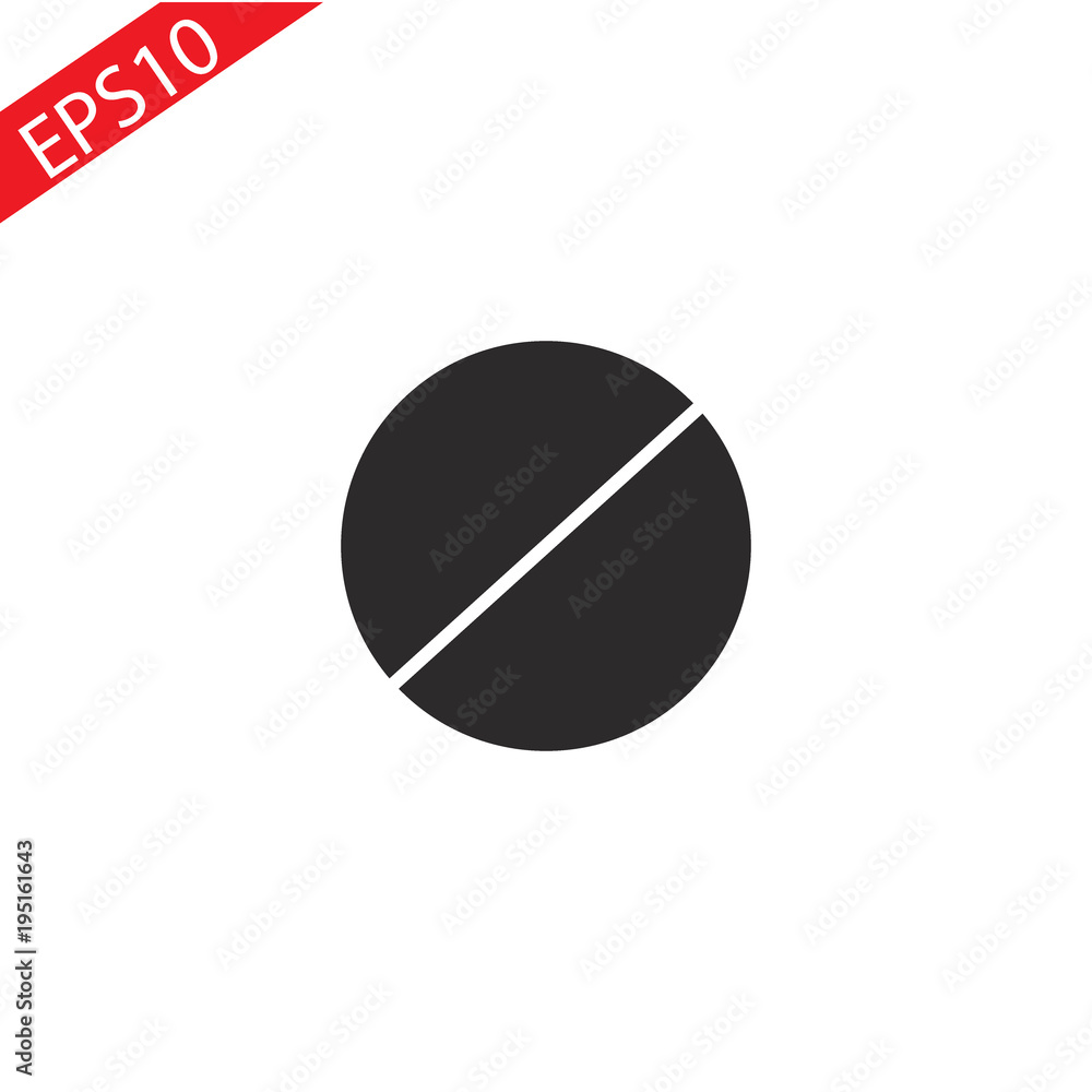 Medicine bottle and pills. Black and white icon. Vector illustration Medicine bottle and pills. Black and white icon. Vector illustration