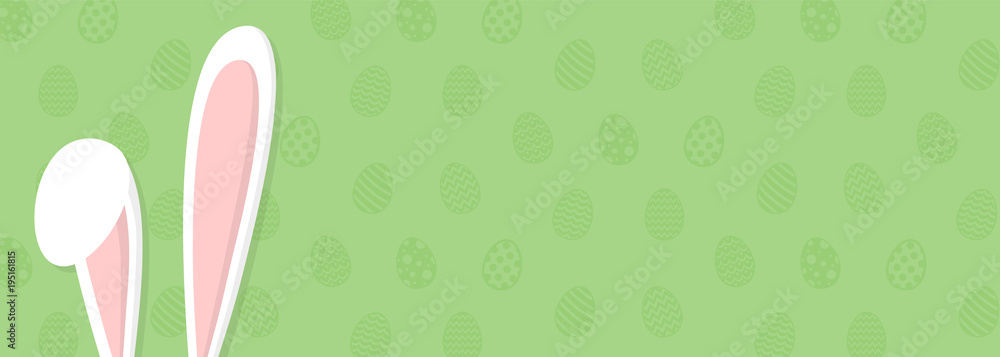 Cute Easter background with bunny and copyspace. Vector.
